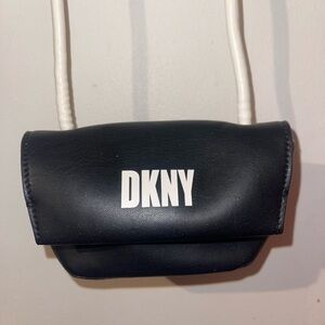 DKNY Black Mini Shoulder Bag with White Logo